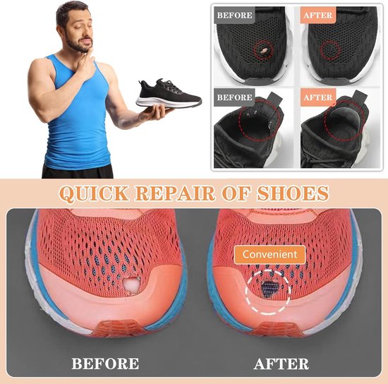 Zelfklevende Schoenen Reparatiepatches - Hielbeschermers Schoen - Schoenen Repareren - Zonder Lijm - 4 stuks - Zwart van Merkloos — afbeelding 4
