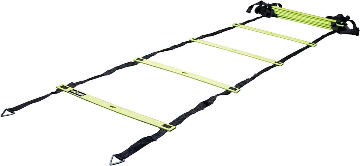 Snelheidsladder Trainingsapparatuur - Voetbal Ladder - Verbeter Wendbaarheid - Inclusief Grondpalen - 15 ft - Zwart