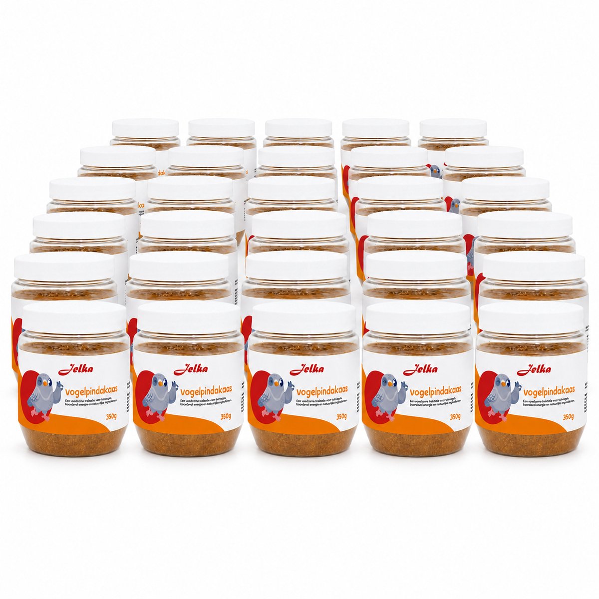 Jelka - Vogelpindakaas - 30x 350g - Energierijk Buitenvoer voor Tuinvogels - Natuurlijke Ingrediënten