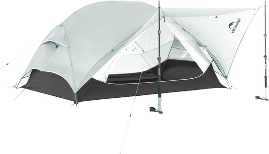 Naturehike Mongar UL 2 - 2-persoons ultralichtgewicht tent - Incl. grondzeil - 15D 1500MM - 3-seizoenen koepeltent - Waterdichte trekkerstent & kampeer tent - Grijs van Merkloos — afbeelding 2