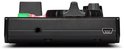 Zijkant van de Numark DJ2GO2 Touch DJ-controller, met een 3.5mm koptelefoonaansluiting en een USB-poort.