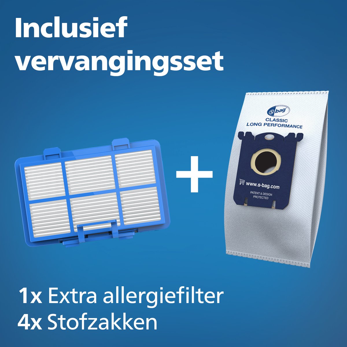 Philips 2000-Serie Stofzuiger met Zak - 900 W – Inclusief 4 Stofzakken en Extra Filter - Compact & Licht - 9 meter bereik - (FC8253/09) — afbeelding 2