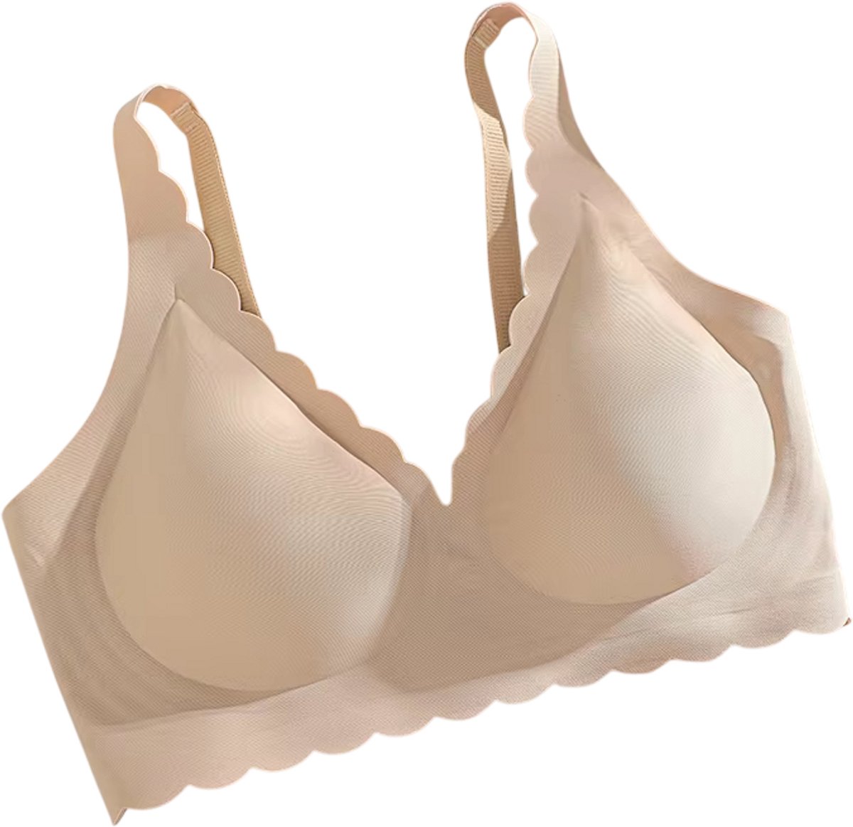 rimmo Naadloze ice silk BH dames – comfortabele draadloze bralette - comfort BH zonder beugel, zonder naden, zachte ondersteuning & lingerie voor dagelijks gebruik - Beige