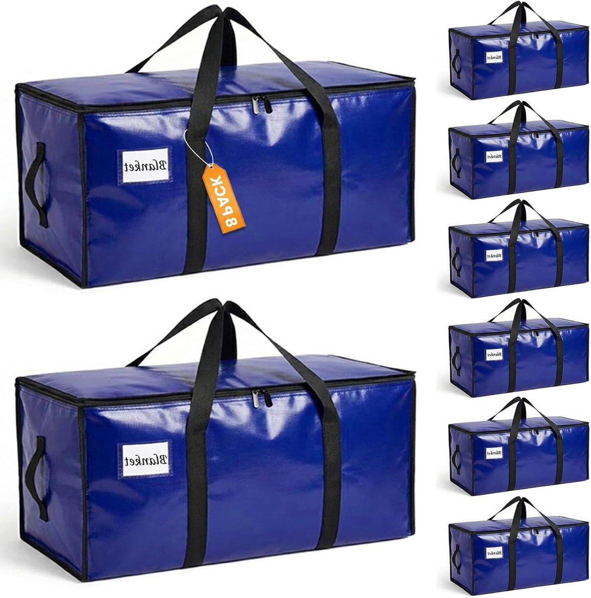 Verhuisdozen en Opbergzakken - Grote Opbergzakken - Opslag en Transport - Scheurvast en Waterdicht - 90L - Blauw