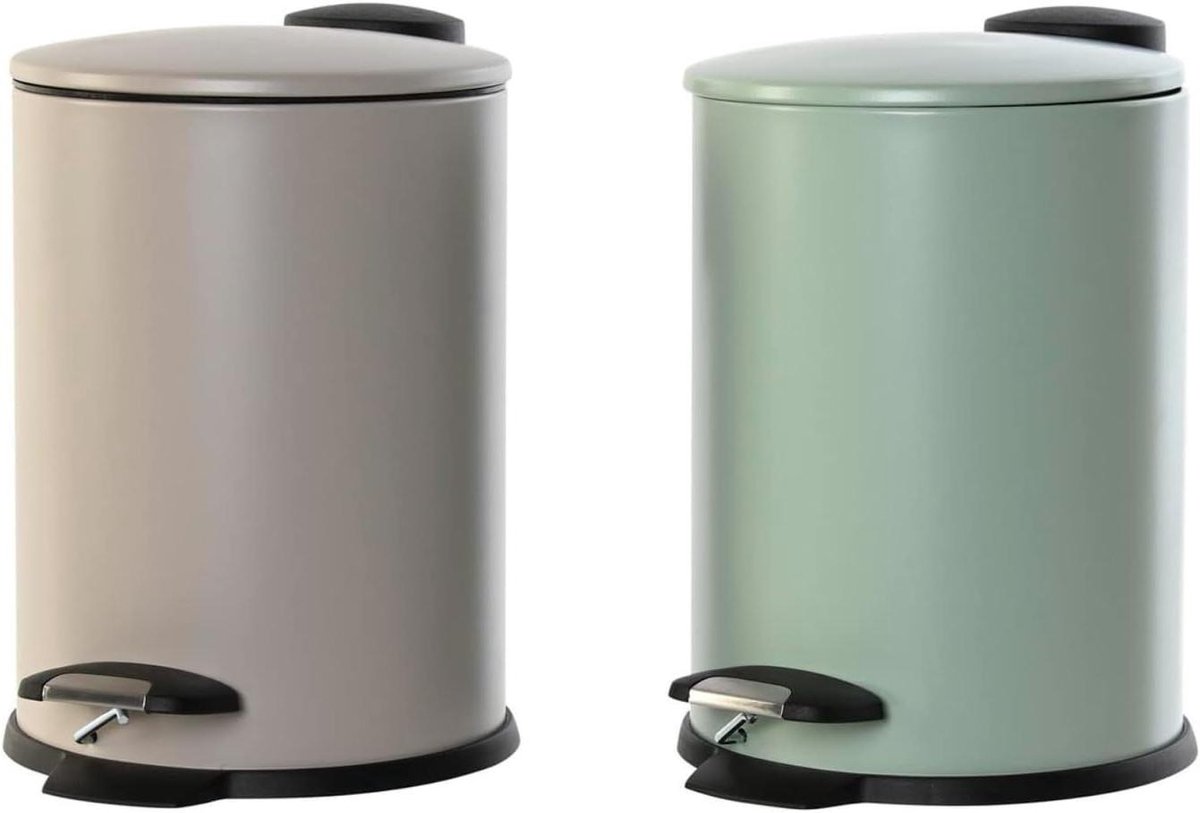 Prullenbak met Pedaal - Vuilnisbak Keuken - Afval Scheiden - Met Pedaal - 3 Liter - Groen Beige
