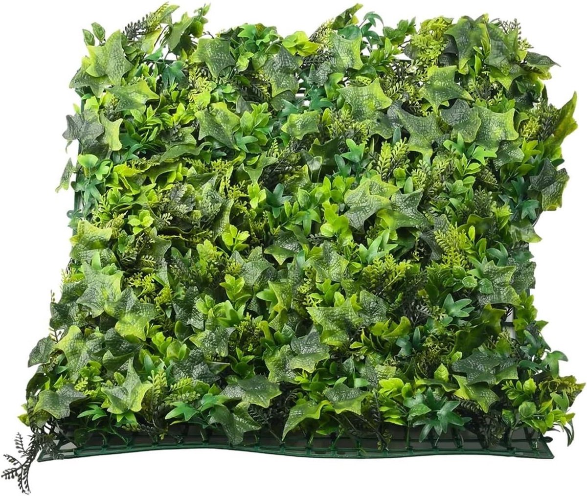 Kunstgras Muurpaneel - Kunstplanten Wanddecoratie - Tuin Decoratie - UV- en Weerbestendig - 40 x 60 cm - Groen