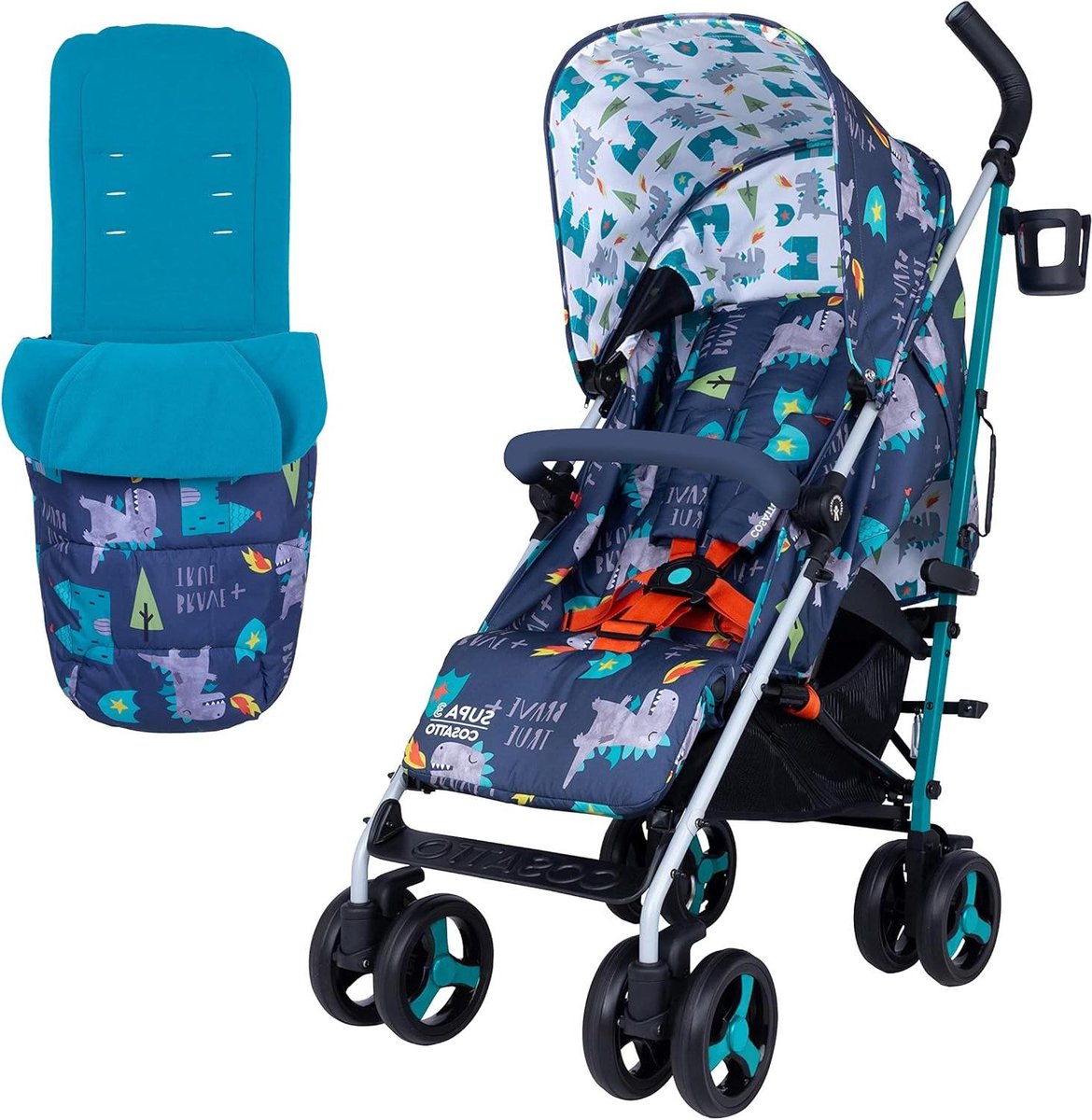 Kinderwagen met voetenzak - Buggy Reisbuggy - Vervoer baby - Lichtgewicht chassis - Tot 25 kg - Drakenrijk