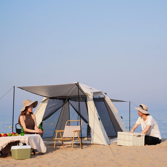 Velmio Pop-up Tent - 2/4 Persoons Tent - Waterdicht en Winddicht - Automatische Pop-up Tent - Gezinscamping en Buitenactiviteiten - 200 x 200 cm — afbeelding 2