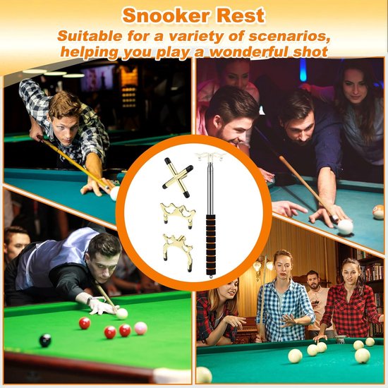 Poolkeu Set - Biljart Accessoires - Pool Spelen - Intrekbare Keu - 152.4 cm - Zwart Goud — afbeelding 4
