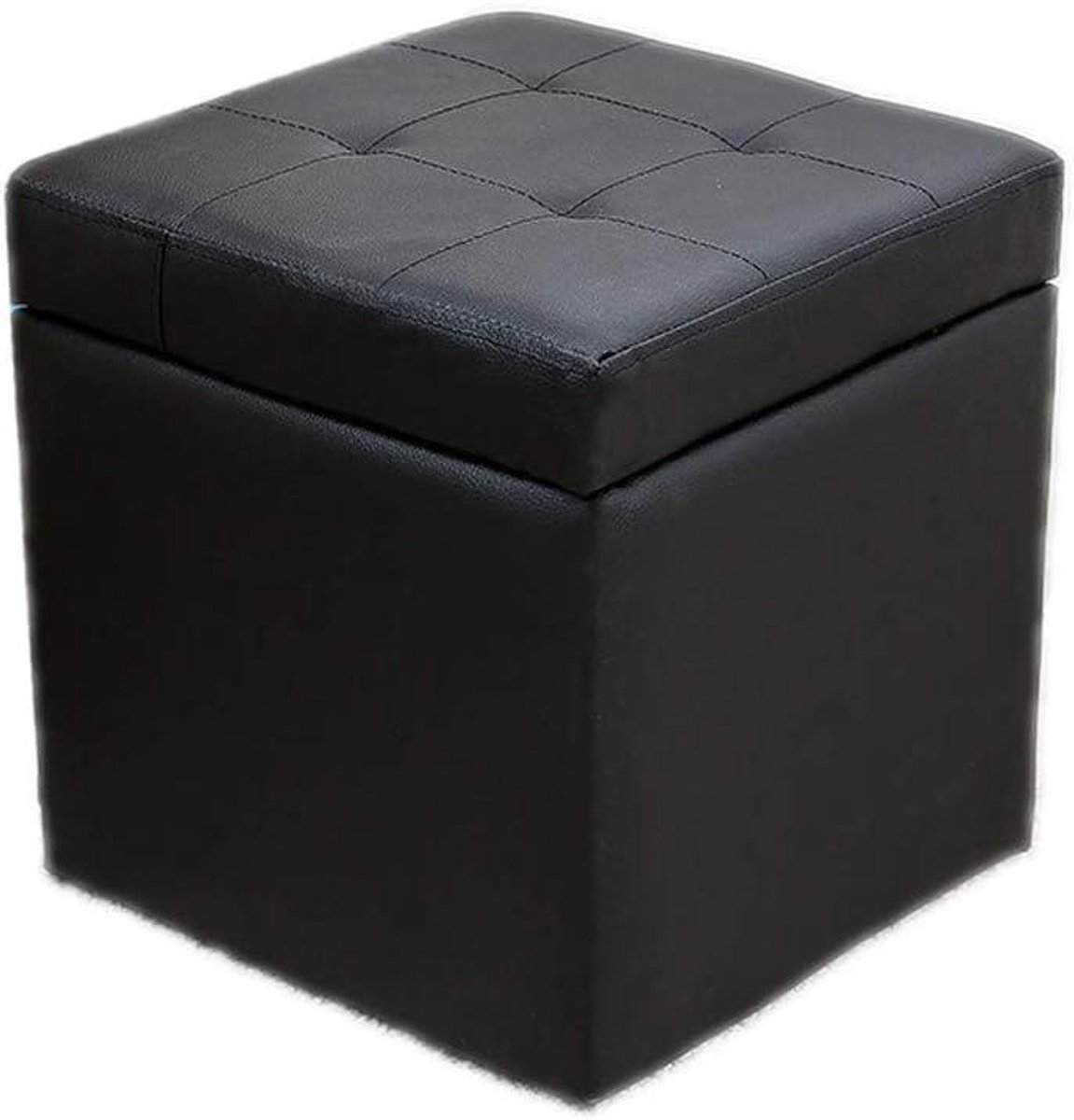 Opbergkruk - Voetenbank poef - Ruimte Organiseren - Sterk draagvermogen - 40x40x40cm - Zwart