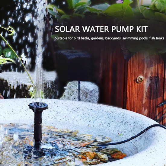 Zonne Waterpomp - Fontein Pomp - Tuin Verfraaien - Geen Batterijen Nodig - 150 cm Hoogte - Zwart — afbeelding 2