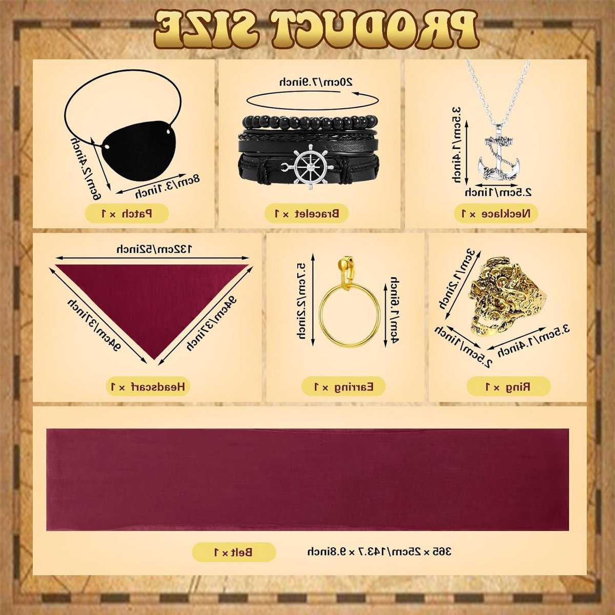 Piratenkostuum voor Dames met Accessoires, Hoofddoek en Middeleeuwse Stijl voor Halloween en Carnaval