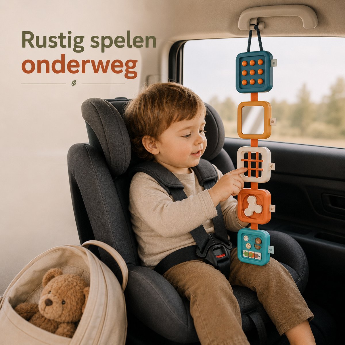 Nolita Montessori Activiteiten Kubus – Sensorisch Speelgoed 1-3 Jaar – Educatief Peuter Speelgoed – Busy Board – Speelgoed voor in de Auto – Reisspeeltje — afbeelding 6