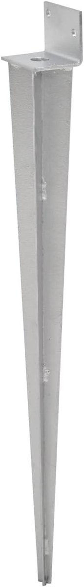 Paaldrager inslag - Grondhuls anker - Houten constructies plaatsen - Thermisch verzinkt staal - 60 x 540 mm - Zilver