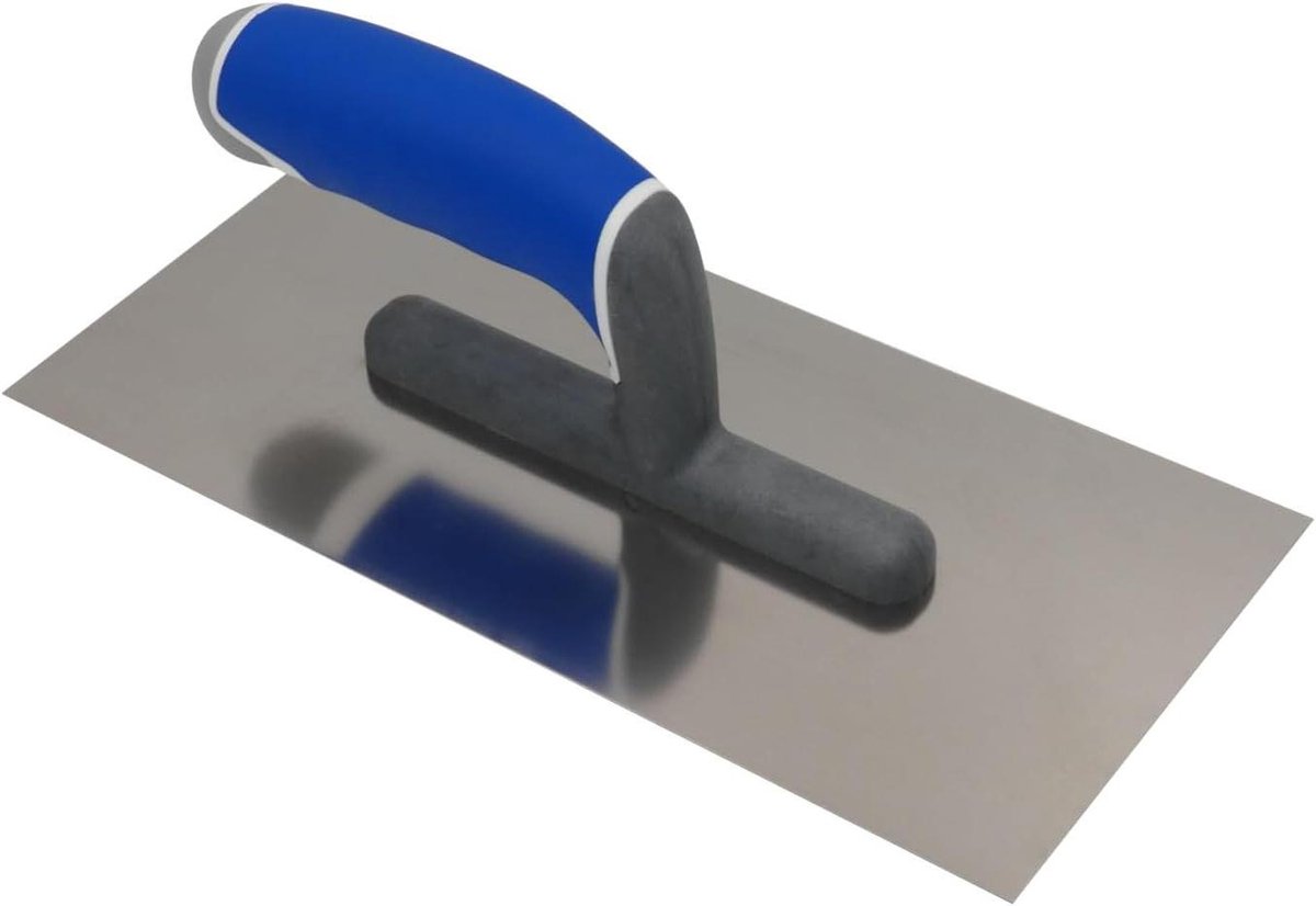 Tegelspaan - Lijmkam Troffel - Tegels Lijmen - Halfronde Tanding - 270 x 130 mm - Zilver