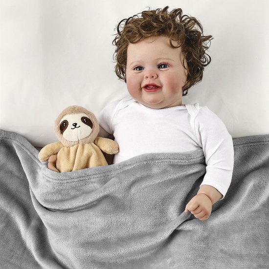 Knuffelige pluche deken - Baby knuffeldier - Baby comfort - Zacht polyester - Baby maat - Giraf luiaard — afbeelding 3