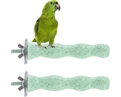 2 stuks - Vogel Speelgoed - Papegaai Speelgoed - Vogel Speeltjes - Zitstokken Vogels - Vogelkooi Decoratie - Vogelkooi Accessoires - peelgoed voor huisdieren - voor kleine papegaaien, langstaartpapegaaien en kaketoes - 12.3*2.7 cm - groen