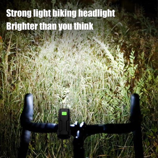 VHV - Fietslamp - oplaadbare fiets voorlamp - USB oplaadbaar - 3 lichtstanden - voor nachtritten, stadsfiets, racefiets en mountainbike — afbeelding 3
