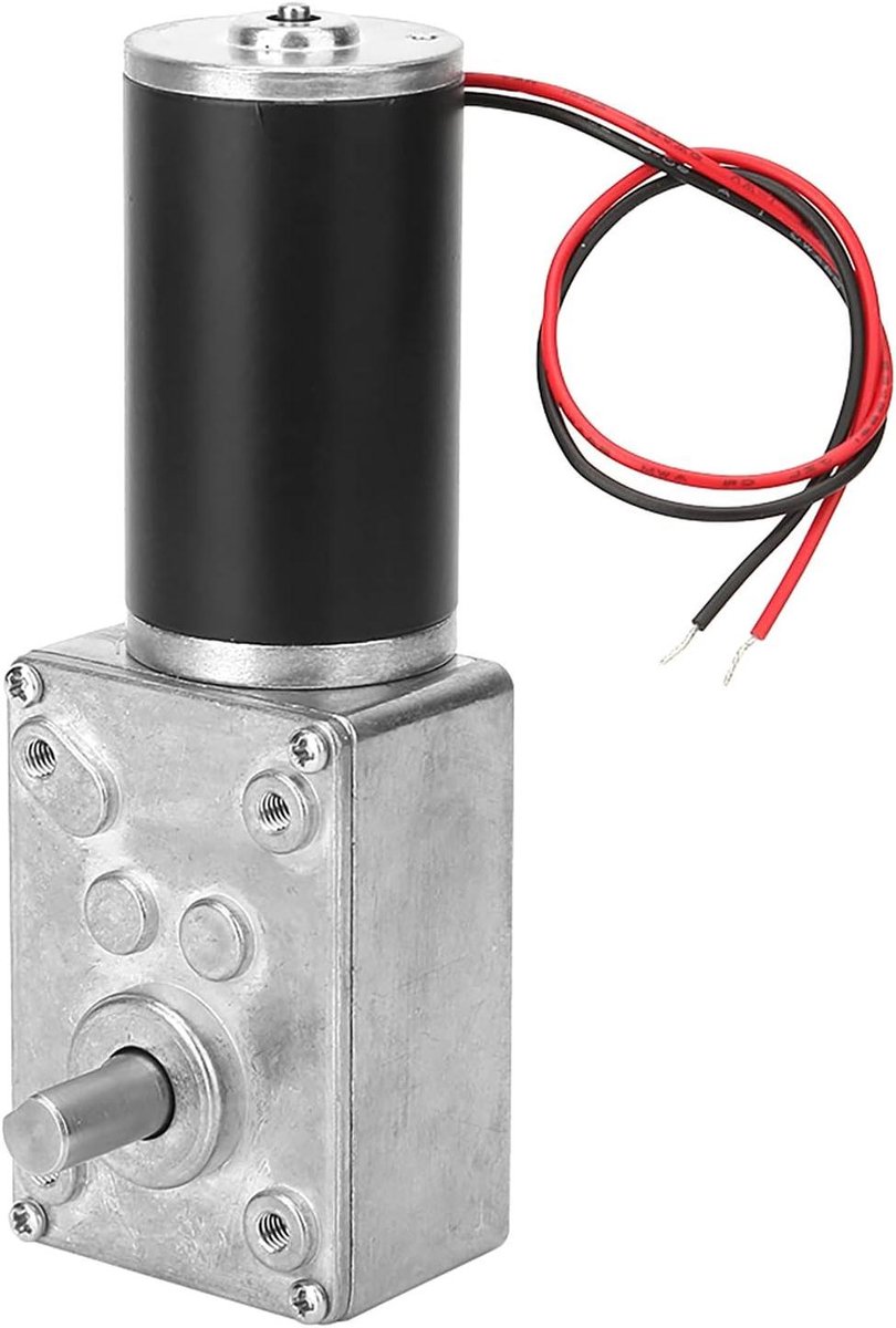 Reductiemotor 12V - Gelijkstroommotor Tandwielkast - Automatisering Projecten - Hoge Torsie Koperen Motor - 8 mm As - Zilver