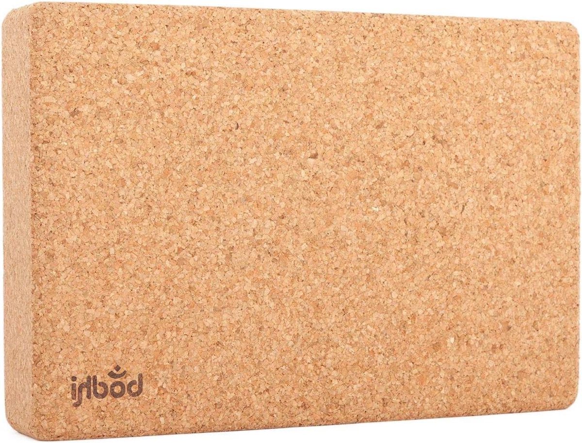 Yogablok Kurk - Yogasteun Pilates - Ondersteuning Yoga - Antislip Natuurkurk - 30.5x20.5x5 cm - Bruin
