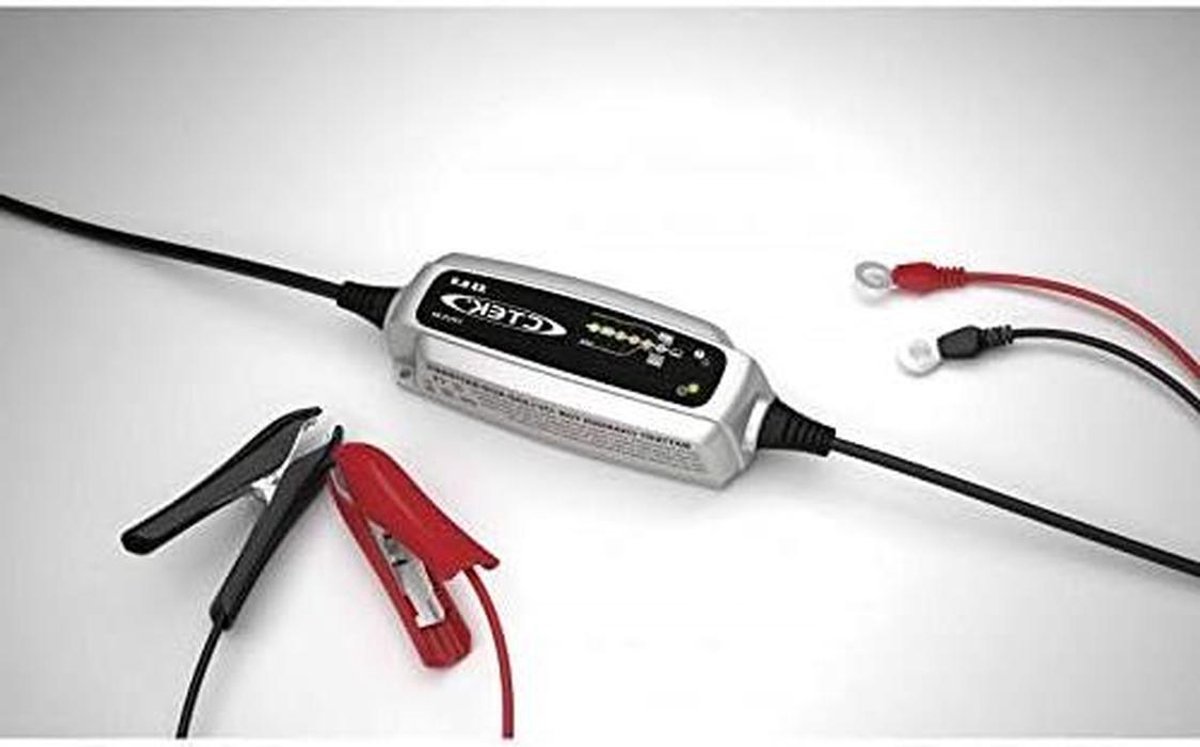 Motoraccu Lader - Druppellader Motor - Accu Onderhoud - Compact Ontwerp - 12 Volt - Grijs