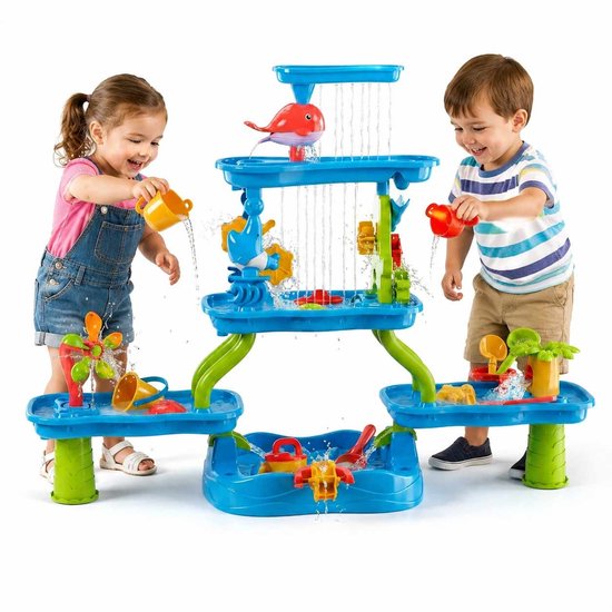 XXXL Table de jeu Sable et Eau pour Enfants-Table d'eau-Table de sable-5in1 Table de jeu–5 Étages-Table de jeu aquatique jouet extérieur pour enfants tout-petits garçons filles-Jouet extérieur multifonctionnel pour l'été-Pour 3-5 ans