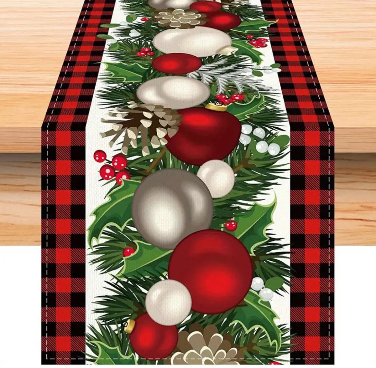 Cuhostki - 1 Stuks - Kerst Tafeloper Linnen Decoratief - Kersttafel Loper