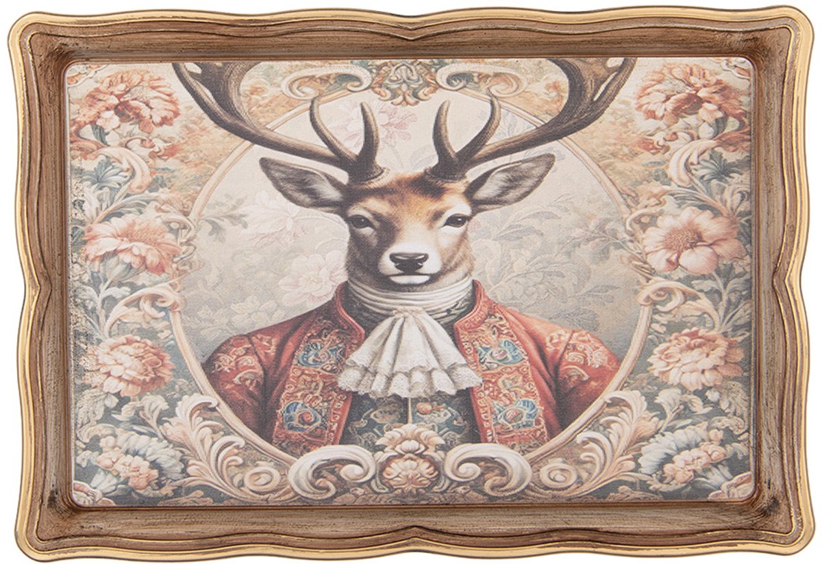Clayre & Eef Dienblad 31x22x2 cm Beige Kunststof