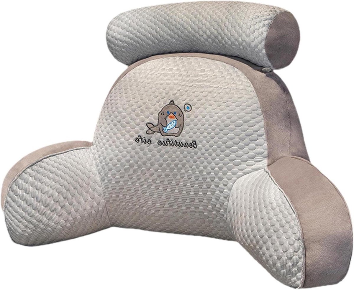 Leeskussen met Armleuningen - Rugsteunkussen Bed - Comfortabel Lezen - Verstelbare Rugsteun - 60x40cm - Blauw