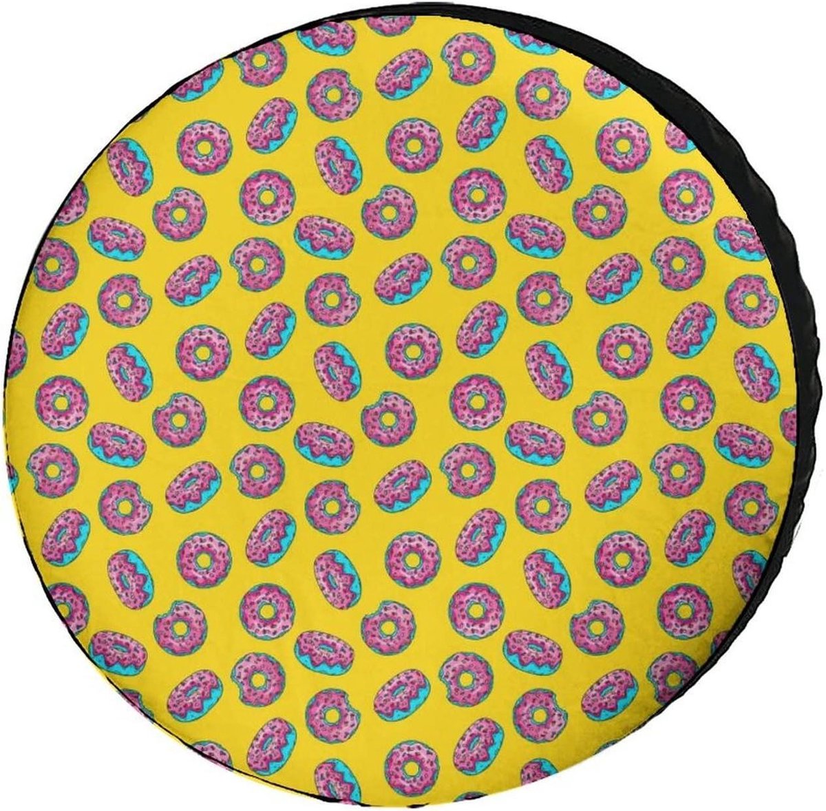 Reservebandhoes - Band Cover - Voertuig Bescherming - Weerbestendig Materiaal - 16 inch - Gele Donut Print