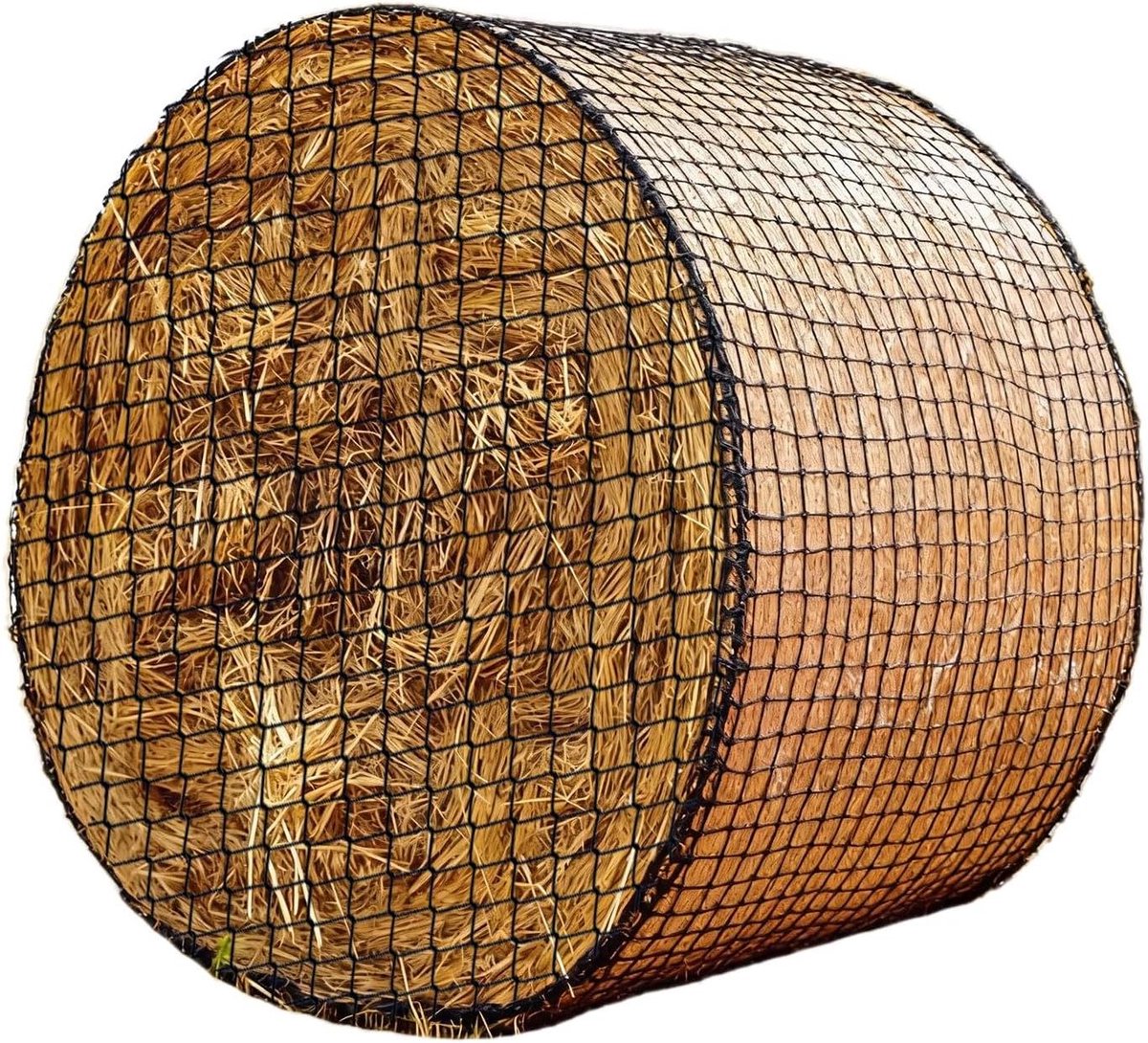 Hooinet Ronde Balen - Hooi Net Paarden - Voorkom Verspilling - Scheurvast PP Materiaal - 180x180 cm - Zwart