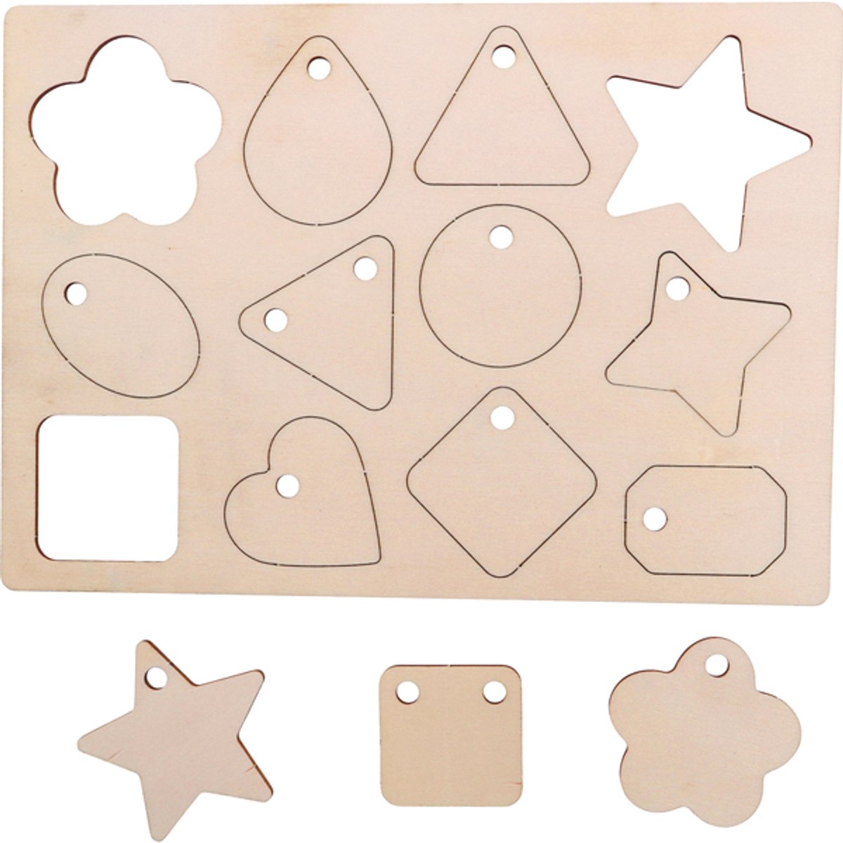 Eduplay houten kerstversiering 36 stuks kerstdecoratie.