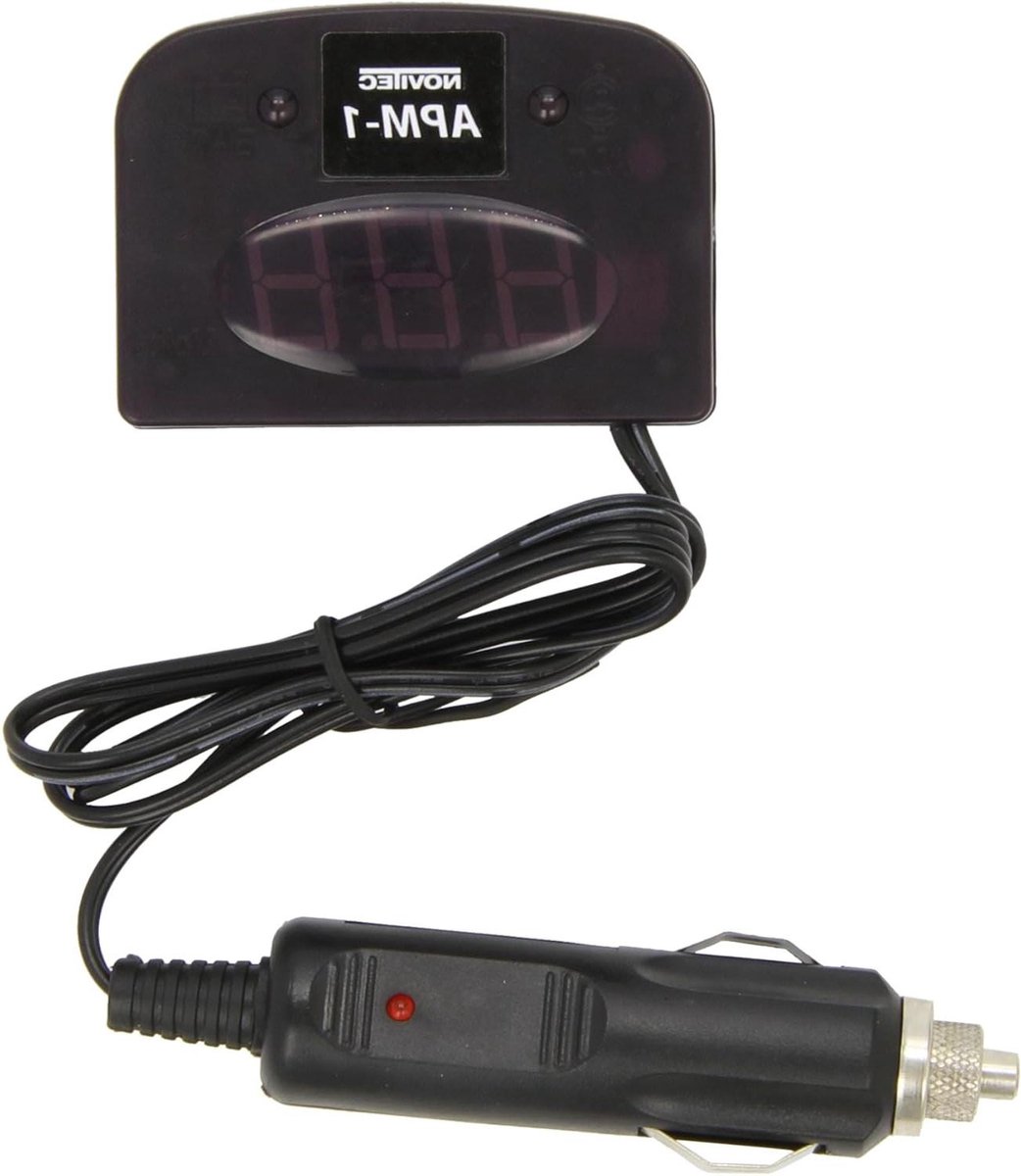 Spanningsmeter Auto - Accu Controle - Onderhoud Voertuig - Sigarettenaansteker - 12V - Zwart
