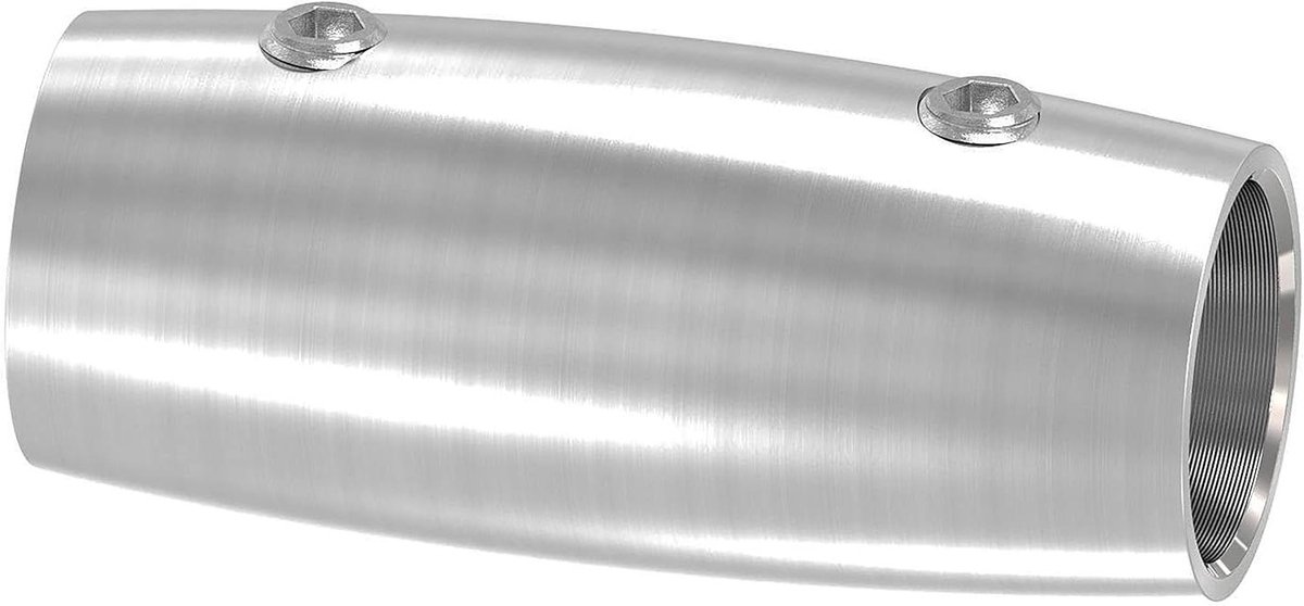 Roestvrijstalen Koppelstuk - Verbinder Staaf - Industriële Constructie - V2A Roestvrijstaal - 14mm Profiel - Zilverkleurig