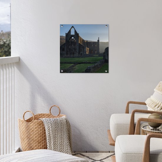 Sunrise at Tintern Abbey in Wales affiche de jardin toile en vrac 50x50 cm - petit - Toile de jardin / Toile d'extérieur / Peintures pour l'extérieur (décoration de jardin)