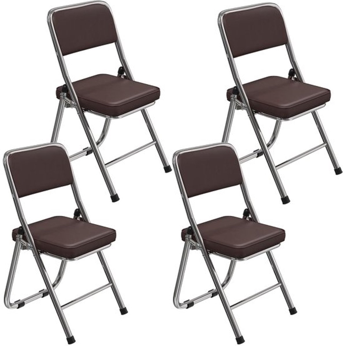 Eetkamerstoel – Stoel – Kuipstoel – Eettafelstoel – Kantinestoel – Set Van 4 – PU Leder –