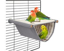 Hangmat, vogelhuisje, vogelkooi, slaapgedeelte, accessoires voor vogelkooien, vogelspeelgoed, grasparkiet/papegaai (grijs)