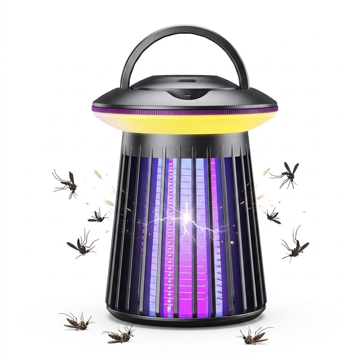 Bol.com Insectenlamp - Stille Muggenlamp met LED Sfeerverlichting – 360° Anti Muggen – Oplaadbaar USB-C – Hangend & Staand – Nac... aanbieding