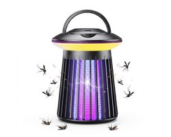 Insectenlamp – Stille Muggenlamp met LED Sfeerverlichting – 360° Anti Muggen – Oplaadbaar USB-C – Hangend & Staand – Nachtlamp voor Slaapkamer, Balkon & Camping