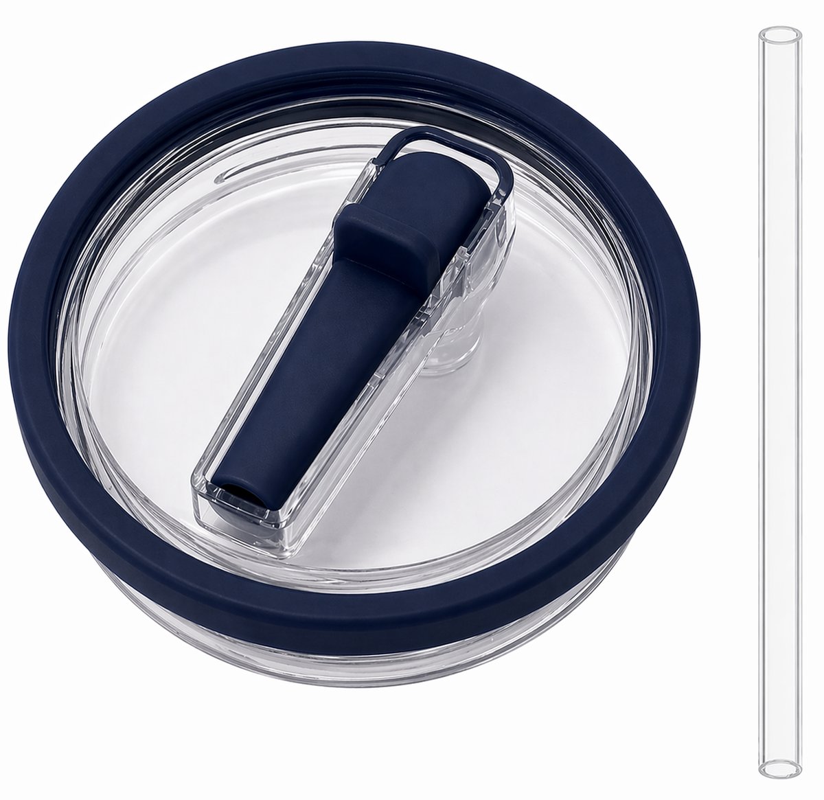 Vervangend Rietjesdeksel voor Stanley - type Quencher H2.0 FlowState Tumbler 1,18L – Lekvrij Flip-Straw Deksel – Herbruikbaar Accessoire Drinkbeker in Donkerblauw – foto 3