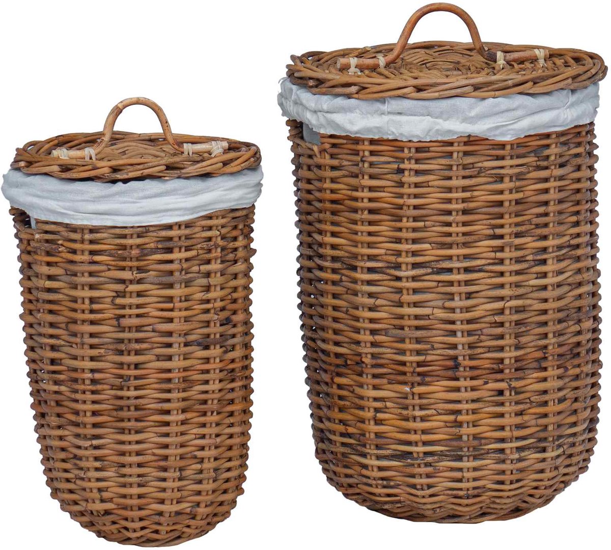 vidaXL - Wasmand - 2 - pcs - Bruin - Kubu - Rattan