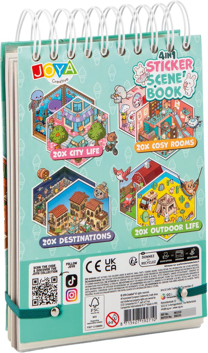 Joya Creative Stickerboek Scene 3D - 4in1 Sticker Scene Book - Stickerboek Volwassenen en Kinderen - 80 Scenes - Hardcover met Ringband — afbeelding 4