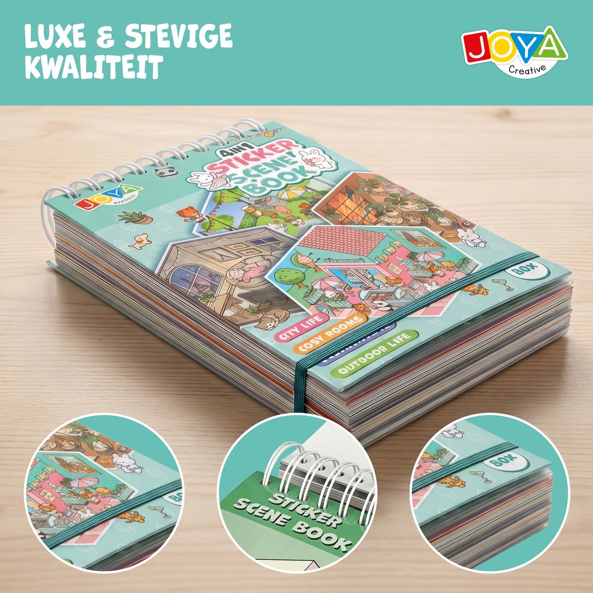 Joya Creative Stickerboek Scene 3D - 4in1 Sticker Scene Book - Stickerboek Volwassenen en Kinderen - 80 Scenes - Hardcover met Ringband — afbeelding 13