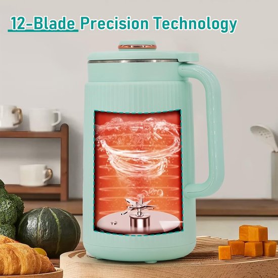 Elektrische blender -Elektrische Shakebeker - 10-in-1 notenmelkmaker - Inclusief uitgestelde start-warmhoud-zelfreinigingsfunctie - wordt geleverd met een borstel, maatbeker, receptenboek en netsnoer - groente — afbeelding 3