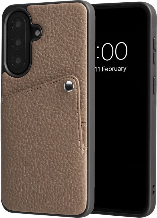Coque Selencia - Compatible avec Samsung Galaxy A57 (5G) - Coque arrière avec porte-cartes - Mocha Brown