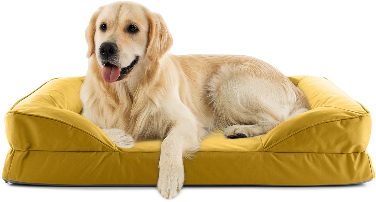 Lumaland orthopedisch hondenbed voor binnen en buiten | ergonomische hondensofa 110 x 75 cm – ideaal voor grote honden | antislipbodem | vulling en hoes wasbaar | waterdichte hondenmand