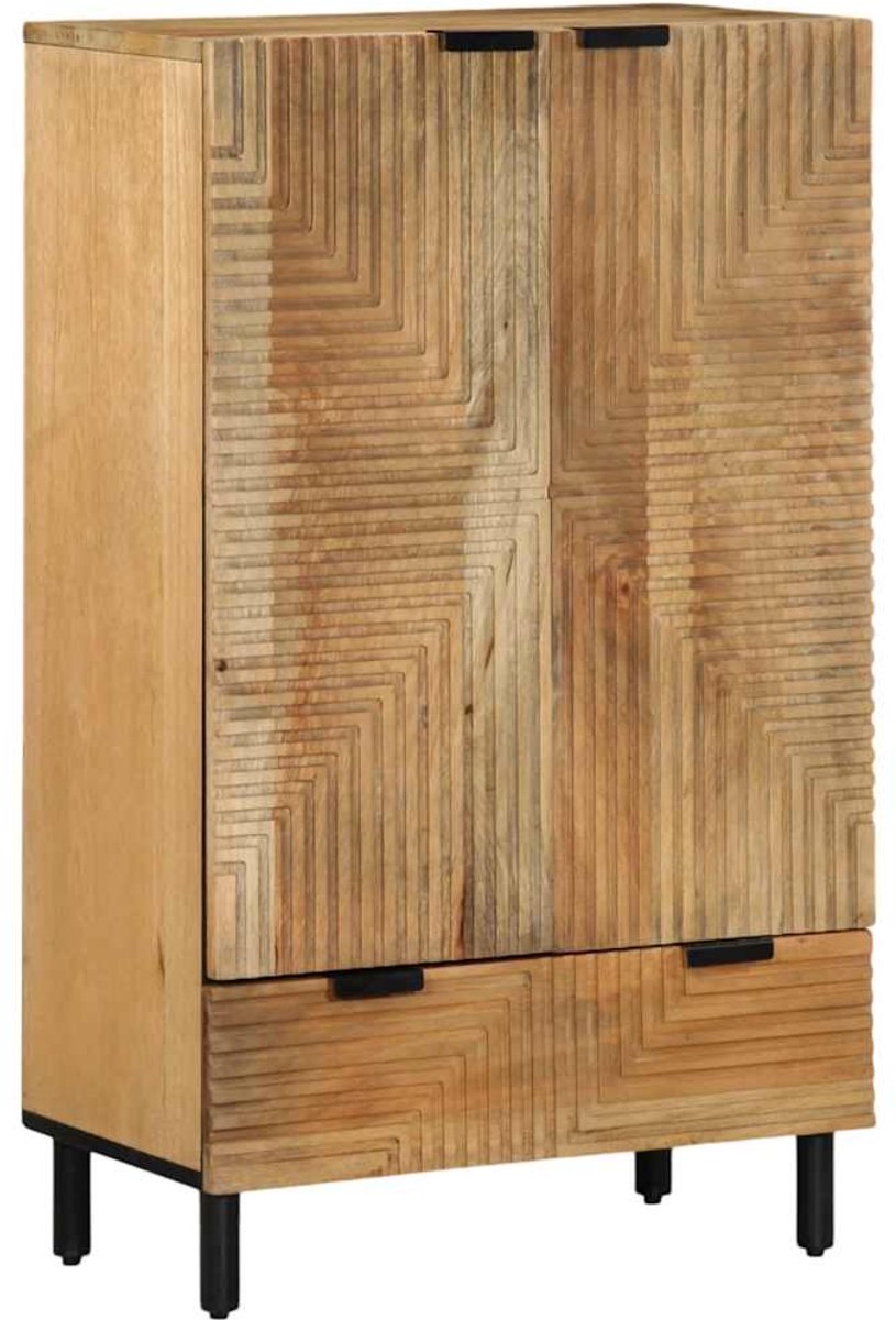 vidaXL - Hoge - kast - 60x33x100 - cm - massief - mango - bruin