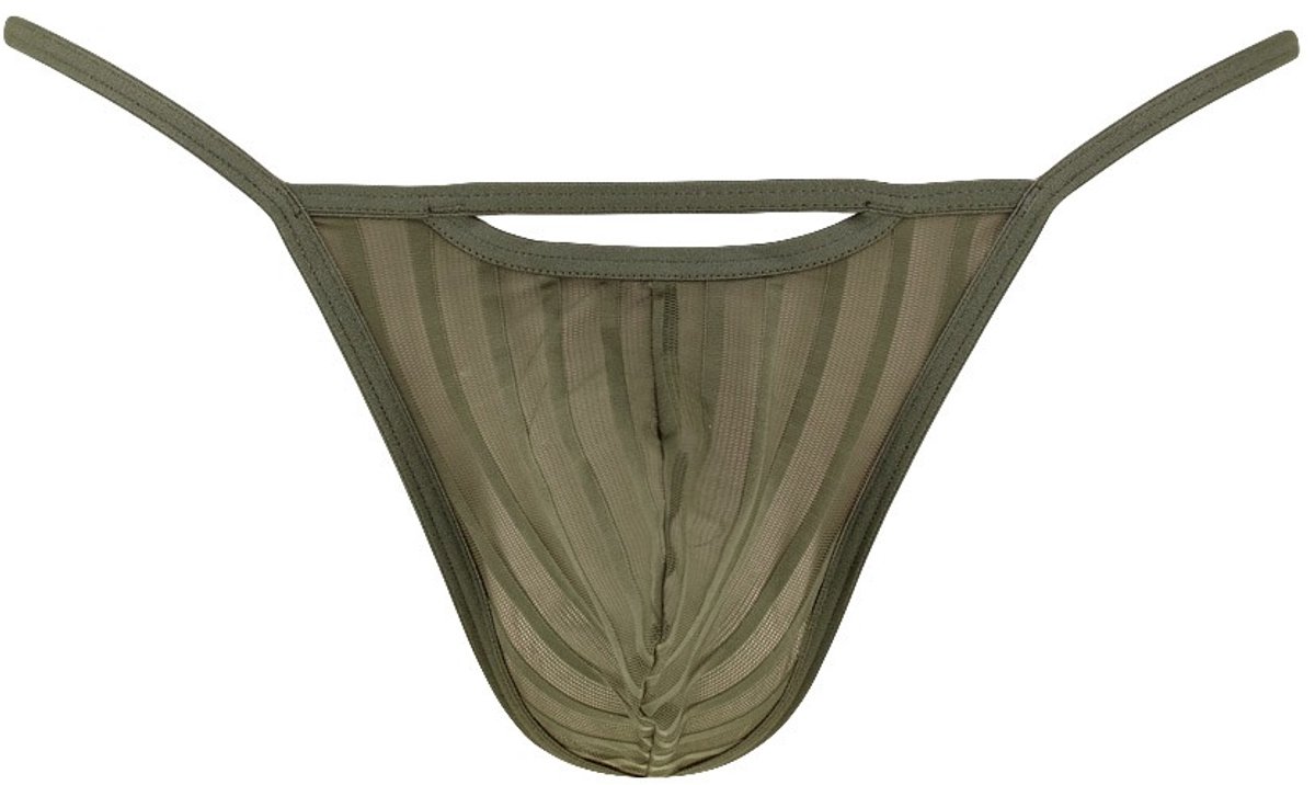 WOH heren microfiber G-string personal allure mesh groen
