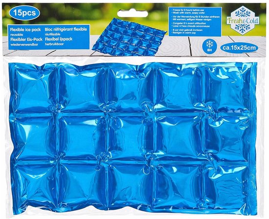 4x Stuks herbruikbare koelelementen/icepacks 15 x 25 cm - Flexibele koelelementen voor koeltas/koelbox van Benson — afbeelding 3