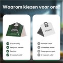 Vergelijking van voedselmottenval van lluux met een normale val. Tekst "Waarom kiezen voor ons?".